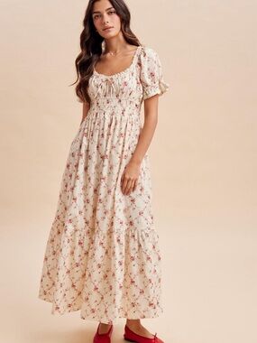 In Loom Floral Smocked Maxi Dress - Medium